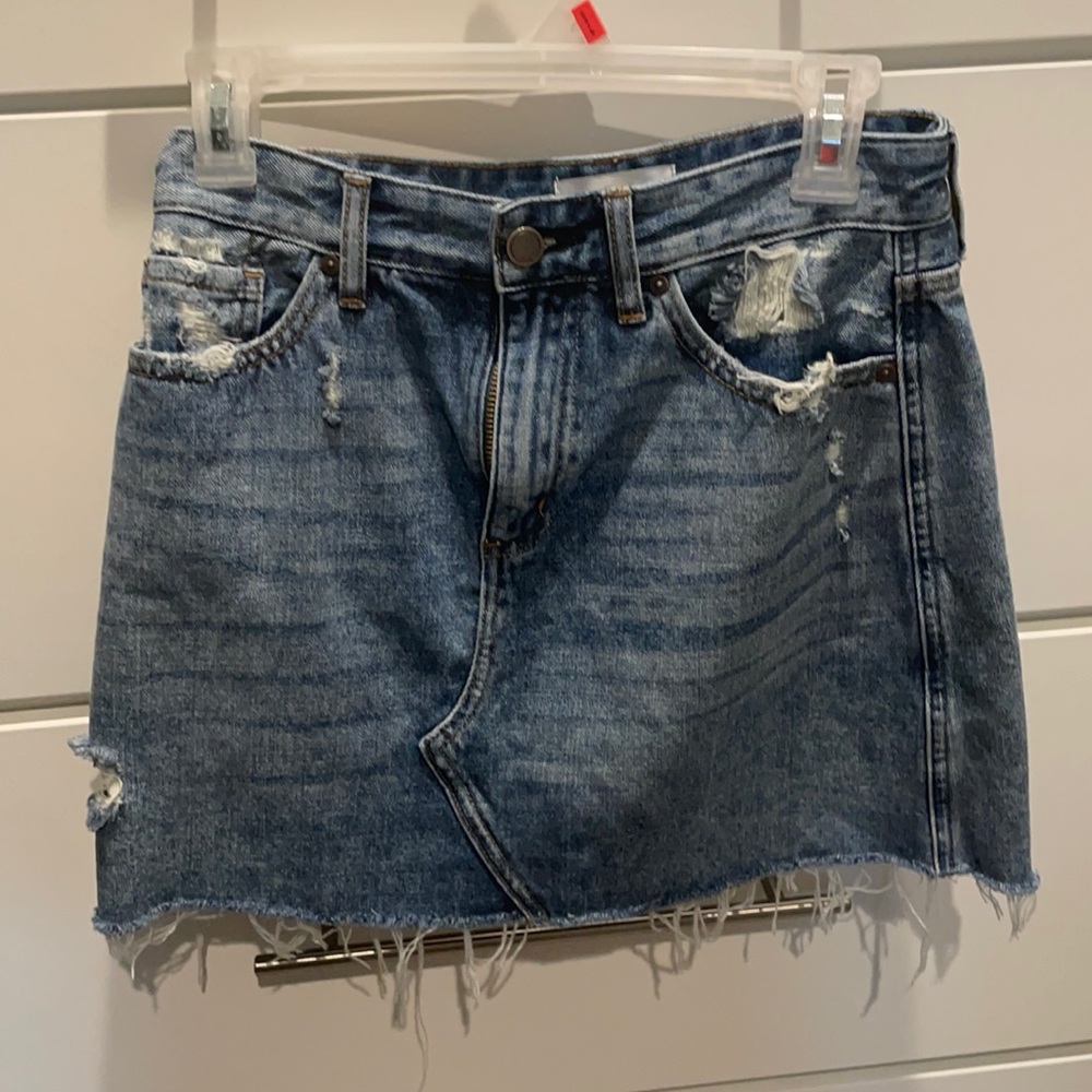Distressed Jean Skirt
